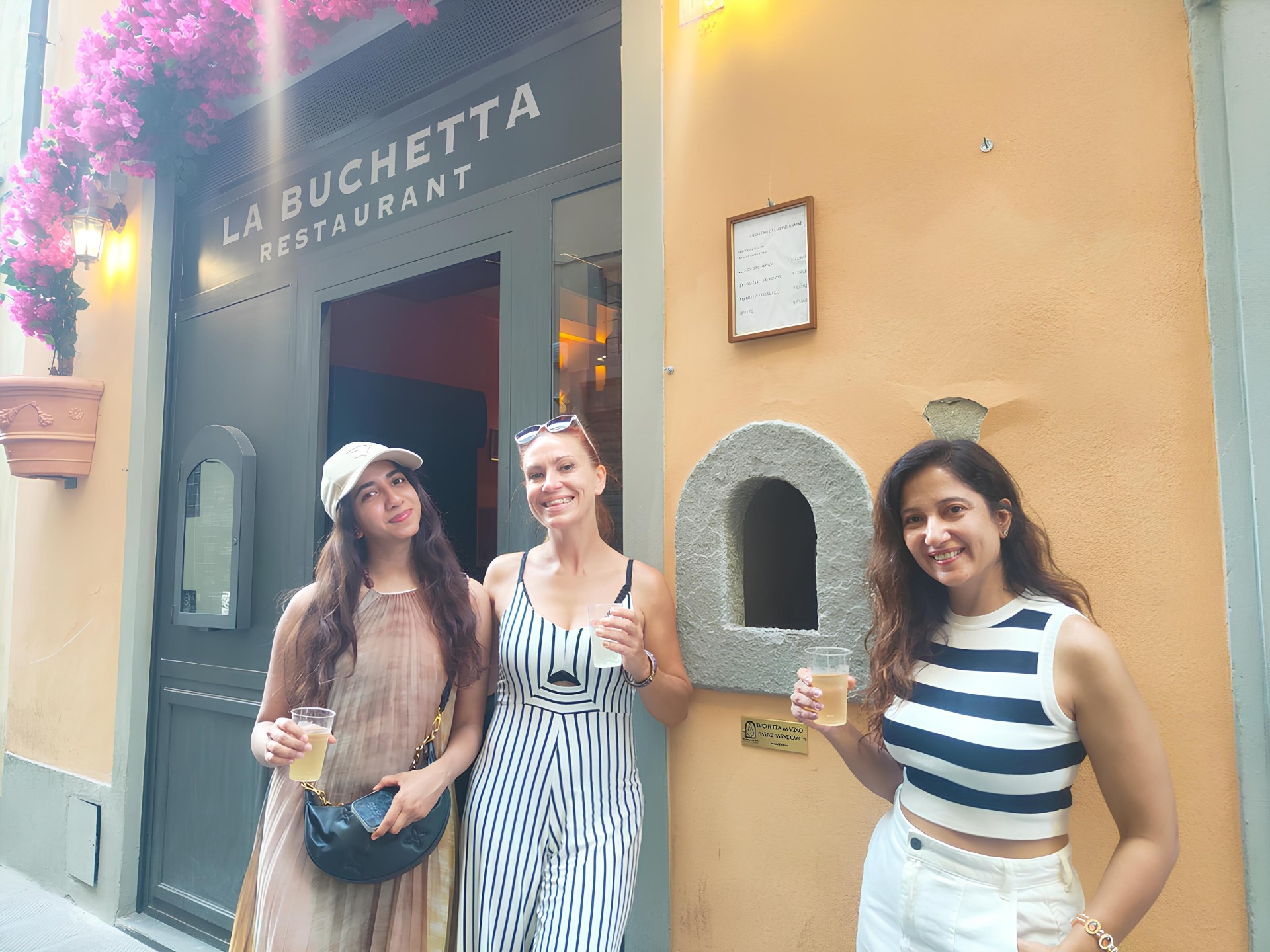 Tour stop at La Buchetta historic Florentine wine window