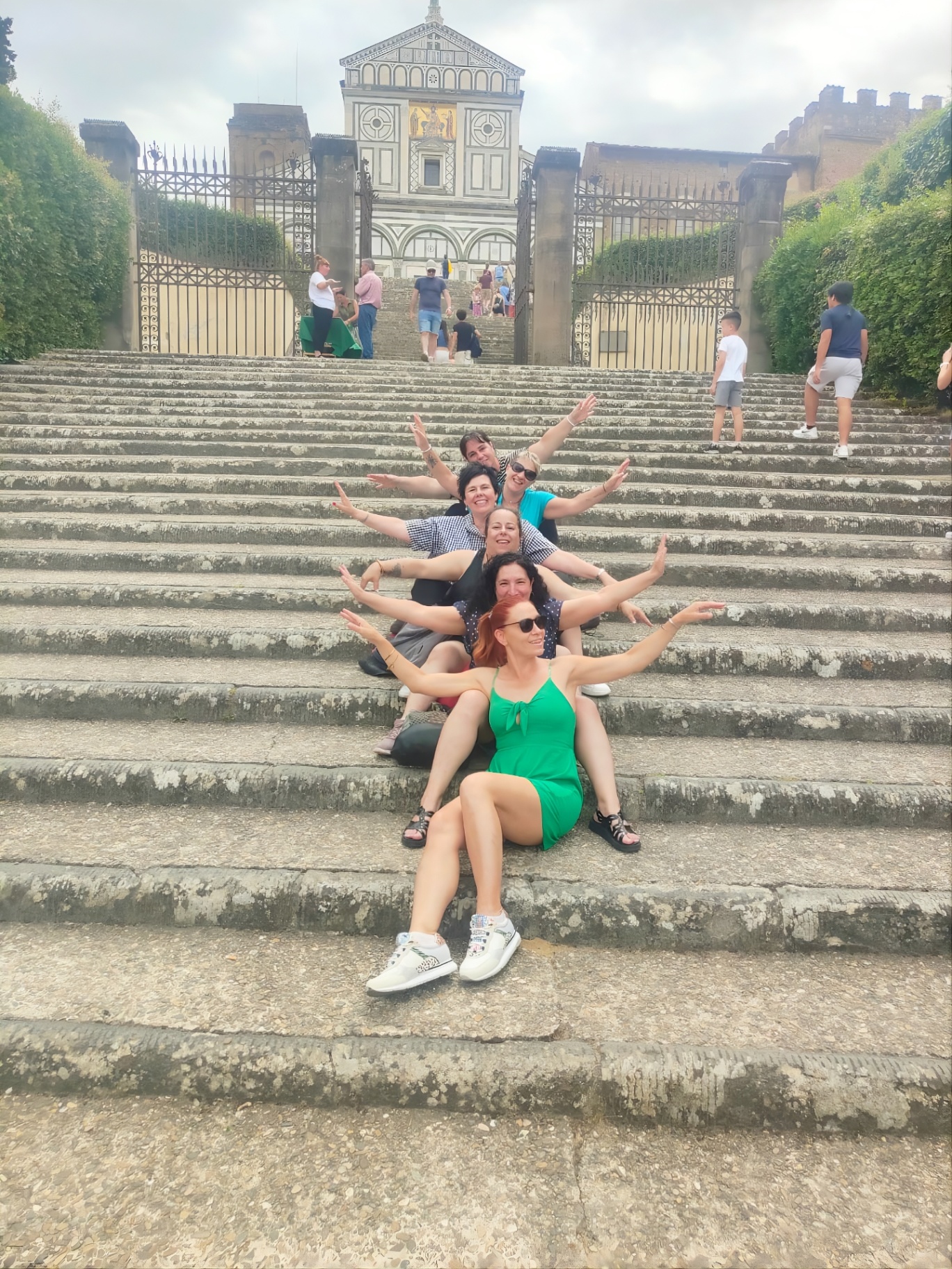 Tour guests on the monumental steps of San Miniato al Monte